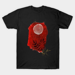 Abstract Watercolour: Red Moon T-Shirt